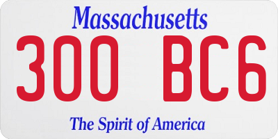 MA license plate 300BC6