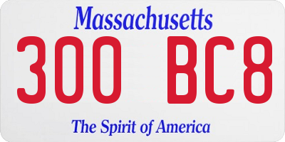 MA license plate 300BC8