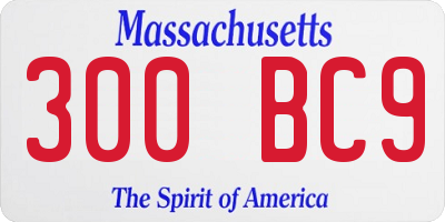 MA license plate 300BC9