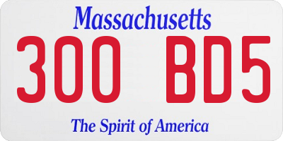 MA license plate 300BD5