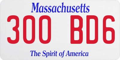 MA license plate 300BD6