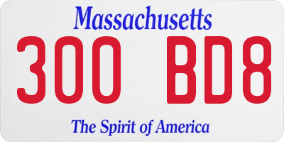 MA license plate 300BD8
