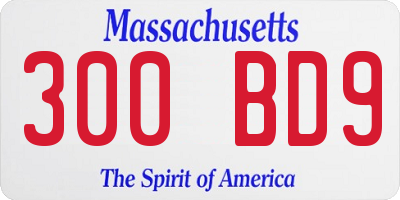 MA license plate 300BD9