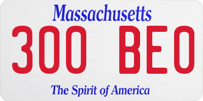 MA license plate 300BE0