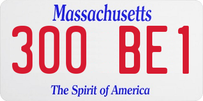 MA license plate 300BE1