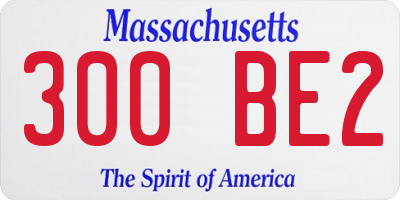 MA license plate 300BE2