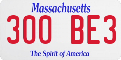 MA license plate 300BE3