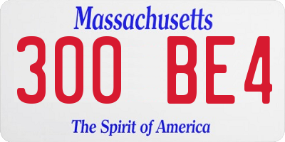 MA license plate 300BE4
