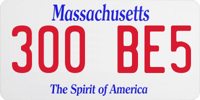 MA license plate 300BE5