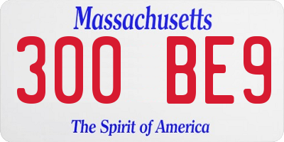 MA license plate 300BE9