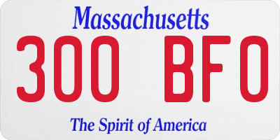 MA license plate 300BF0