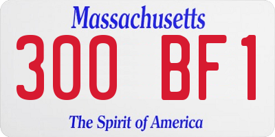 MA license plate 300BF1