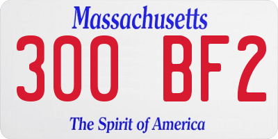 MA license plate 300BF2