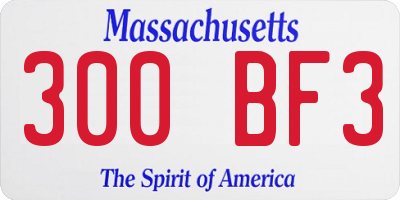 MA license plate 300BF3