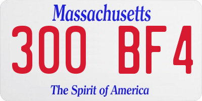 MA license plate 300BF4