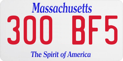 MA license plate 300BF5