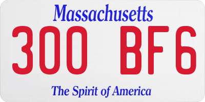 MA license plate 300BF6