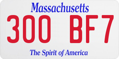 MA license plate 300BF7