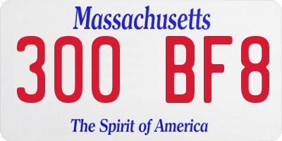 MA license plate 300BF8