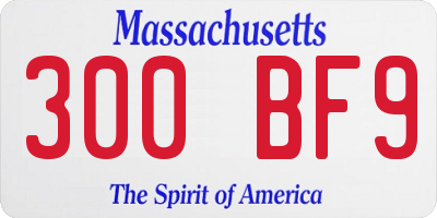 MA license plate 300BF9