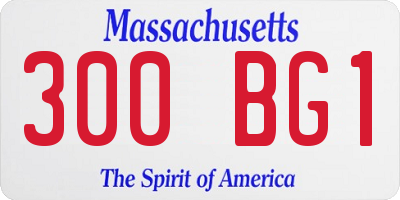 MA license plate 300BG1