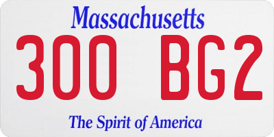 MA license plate 300BG2