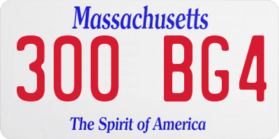 MA license plate 300BG4