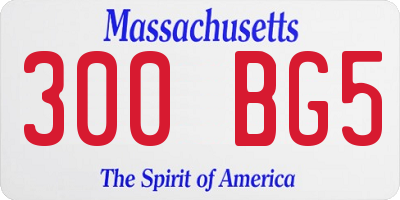 MA license plate 300BG5