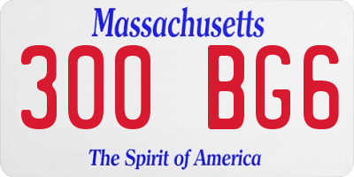 MA license plate 300BG6