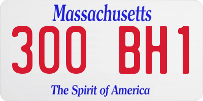 MA license plate 300BH1