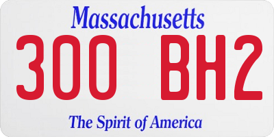 MA license plate 300BH2