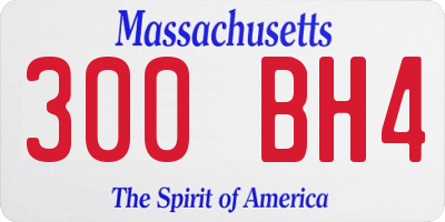 MA license plate 300BH4
