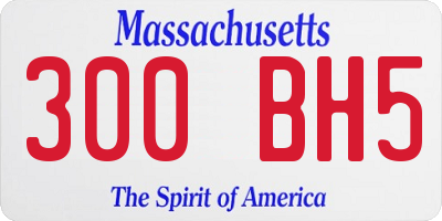MA license plate 300BH5