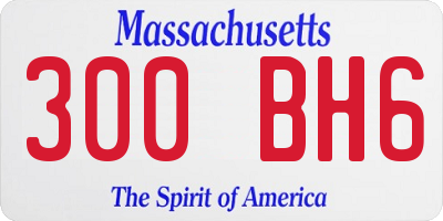 MA license plate 300BH6
