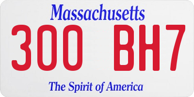 MA license plate 300BH7