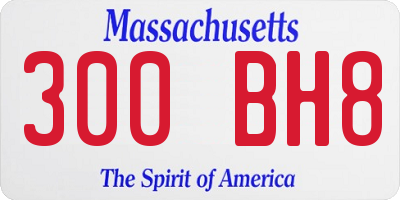 MA license plate 300BH8