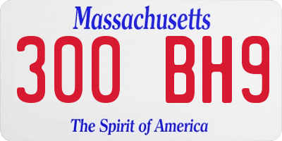 MA license plate 300BH9