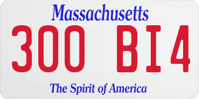 MA license plate 300BI4
