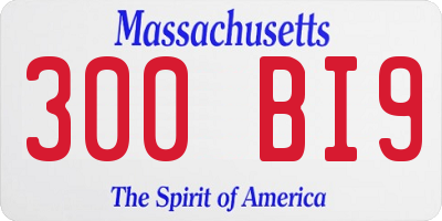 MA license plate 300BI9