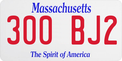 MA license plate 300BJ2