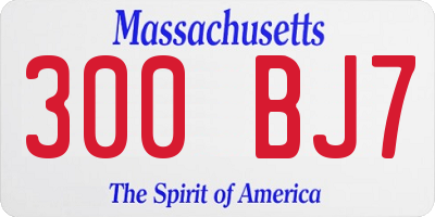MA license plate 300BJ7