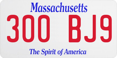 MA license plate 300BJ9