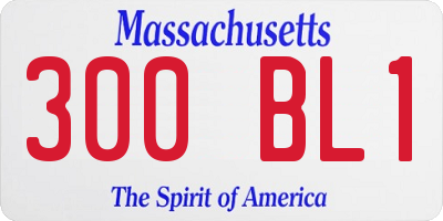MA license plate 300BL1