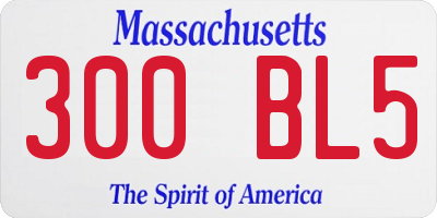 MA license plate 300BL5