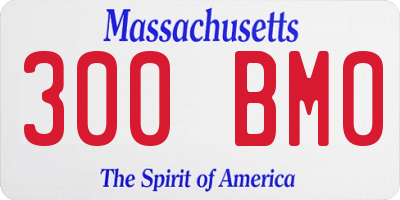 MA license plate 300BM0