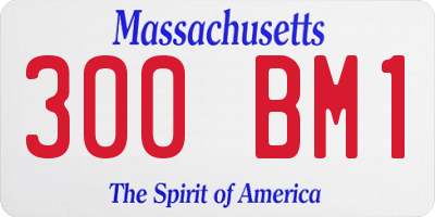 MA license plate 300BM1