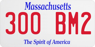 MA license plate 300BM2