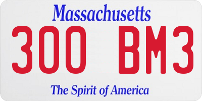 MA license plate 300BM3