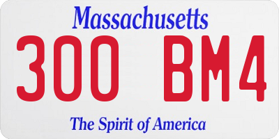 MA license plate 300BM4