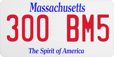 MA license plate 300BM5